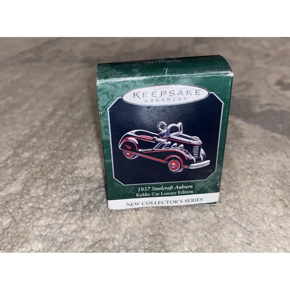 New Hallmark Miniature Ornament 1998 Kiddie Car Luxury‎ 1937 Steelcraft Auburn